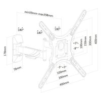 Le support mural NewStar, modèle LED-W430BLACK est un support mural pour téléviseur LCD/LED/Plasma jusqu'à 139.7 cm (55") . Le support mural NewStar, modèle LED-W430BLACK est un support mural pour téléviseur LCD/LED/Plasma jusqu'à 139.7 cm (55") .