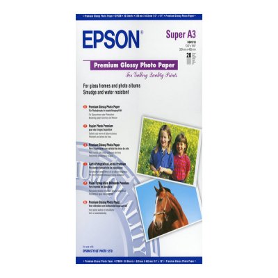 EPSON PHOTO PAPIER PREMIUM A3 EPSON brillant photo papier inkjet 250g/m2 A3+ 20 feuilles pack de 1