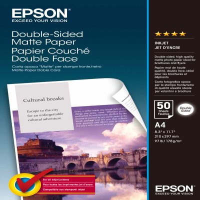 EPSON PAPIER COUCHE DOUBLE FACE EPSON MATT double sides papier inkjet 178g/m2 A4 50 feuilles pack de 1