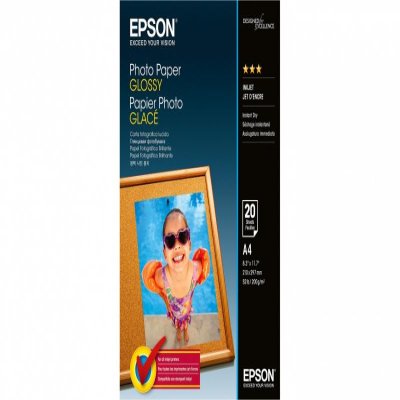 EPSON Papier Photo Glace 200g A EPSON S042538 Photo papier brillant 200g/m2 A4 20 feuilles pack de 1