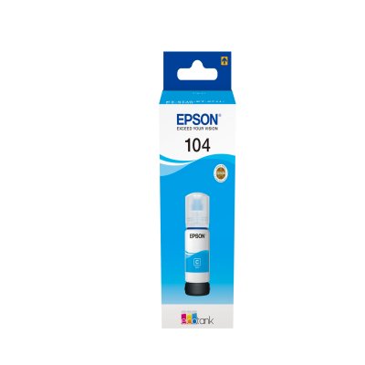 CARTOUCHE JET D'ENCRE CYAN 70ML EPSON ECOTANK 104 ET-2710.2711.2720 2726.4700 ORIGINE