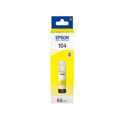 CARTOUCHE JET D'ENCRE JAUNE 70ML EPSON ECOTANK 104 ET-2710.2711.2720 2726.4700 ORIGINE