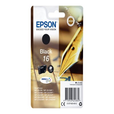 EPSON Cartouche noire serie 16 EPSON 16 cartouche dencre noir capacité standard 5.4ml 175 pages 1-pack blister sans alarme