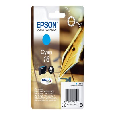 EPSON Serie Stylo Encre Durabri EPSON 16 cartouche dencre cyan capacité standard 3.1ml 165 pages 1-pack blister sans alarme
