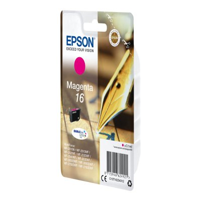 EPSON Serie Stylo Encre Durabri EPSON 16 cartouche dencre magenta capacité standard 3.1ml 165 pages 1-pack blister sans alarme EPSON Serie Stylo Encre Durabri EPSON 16 cartouche dencre magenta capacité standard 3.1ml 165 pages 1-pack blister sans alarme