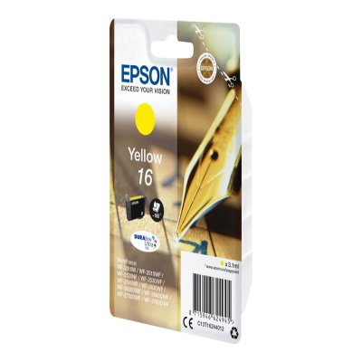 EPSON Serie Stylo Encre Durabri EPSON 16 cartouche dencre jaune capacité standard 3.1ml 165 pages 1-pack blister sans alarme EPSON Serie Stylo Encre Durabri EPSON 16 cartouche dencre jaune capacité standard 3.1ml 165 pages 1-pack blister sans alarme