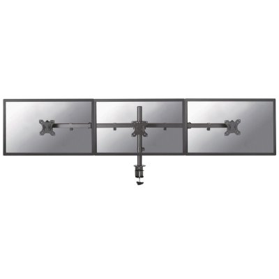 Le support de bureau NewStar, modèle FPMA-D550D3BLACK, est un montage inclinable, pivotant et rotatif, pour 3 écrans plats jusqu'à 68.58 cm (27") (69 cm).