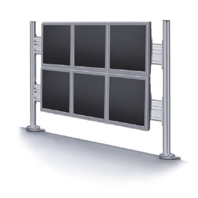 La barre d'outils de montage pour bureau NewStar , modèle FPMA- DTB200 est une grande barre d'outils de 130 cm pour 6 écrans plats maximum jusqu'à 60.96 cm (24") (61 cm).