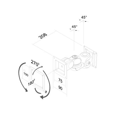 Le support mural NewStar, modèle FPMA-W910 est un support mural avec inclinaison, rotation et pivot pour écrans plats jusqu'à 76.2 cm (30") (76 cm). Le support mural NewStar, modèle FPMA-W910 est un support mural avec inclinaison, rotation et pivot pour écrans plats jusqu'à 76.2 cm (30") (76 cm).