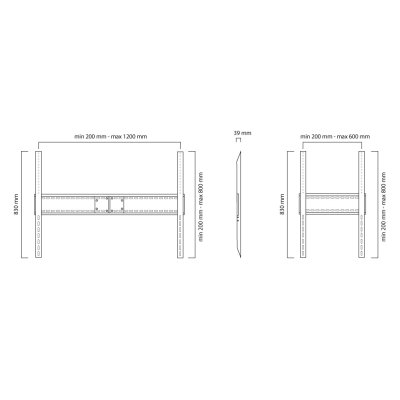 Le support mural NewStar, modèle LFD-W1500 est un support mural fixe pour écrans plats jusqu'à 254 cm (100") (254 cm). Le support mural NewStar, modèle LFD-W1500 est un support mural fixe pour écrans plats jusqu'à 254 cm (100") (254 cm).