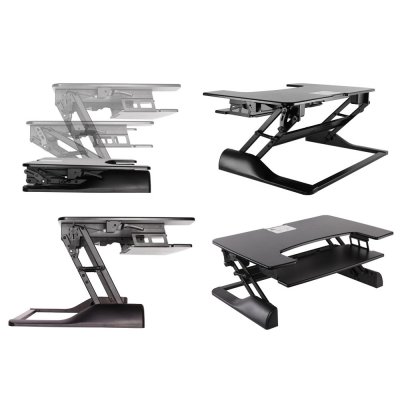 Le poste de travail NewStar assis-debout, modèle NS-WS100BLACK convertit une table standard en poste de travail assis-debout très confortable pour la santé.