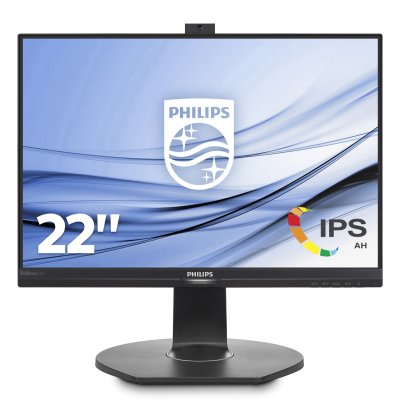 ECRAN LED PHILIPS BRILLIANCE B-LINE 22" 1920X1080 FULL HD 1080P IPS 250 CD/M2 1000:1 5MS HDMI VGA DISPLAY PORT HAUT-PARLEURS WEBCAM NOIR ECO CONTRIBUTION 1.42 EURO INCLUS
