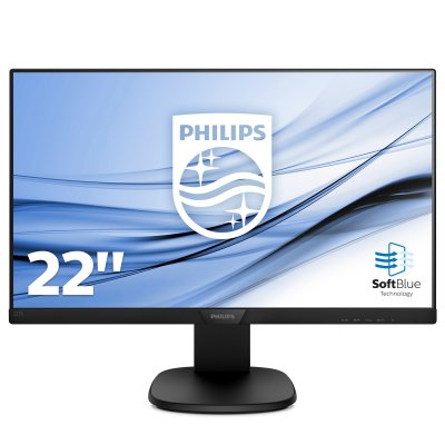 MONITEUR PHILIPS S-LINE SOFTBLUE 22" (21.5" visualisables) DALLE IPS 1920x1080 FULL HD - 5MS - VGA DISPLAY PORT - HAUT PARLEUR INCLUS : 1 CORDON VGA + 1 CORDON DISPLAY PORT GARANTIE 3 ANS