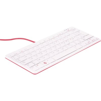 CLAVIER BLANC ROUGE OFFICIEL AZERTY 79 TOUCHES POUR RASPBERRY PI