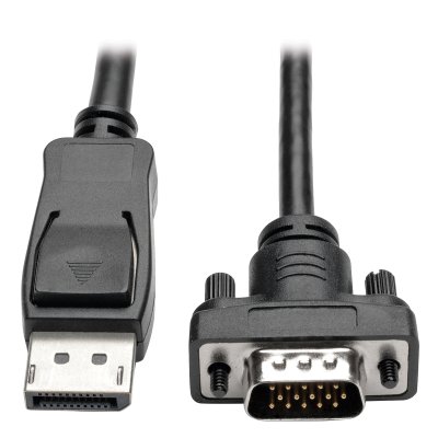 Tripp Lite DisplayPort to VGA Cable Latches to HD-15 Active Adapter - C&acirc;ble d'&eacute;cran - DisplayPort &lpar;M&rpar; - HD-15 &lpar;M&rpar; - 3&period;05 m - &agrave; verrouillage - noir