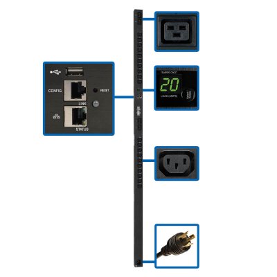 PDU monophas&eacute;e commut&eacute;e 3&period;2 &agrave; 3&period;8 kW