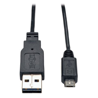 Universal Reversible USB 2&period;0 Hi-Speed Super-Slim Cable &lpar;Reversible A to 5Pin Micro B M&sol;M&rpar; 6-ft&period;